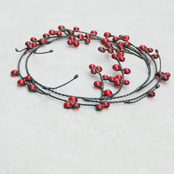 季節を彩る赤い実のステンドグラスリース 9枚目の画像