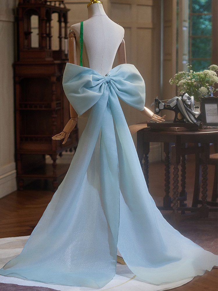 ロングトレーン 裾引き 青 リボン 大トレーン 綺麗 DIY 肩飾り アクセサリー ウェディングドレス DTY050 4,752円