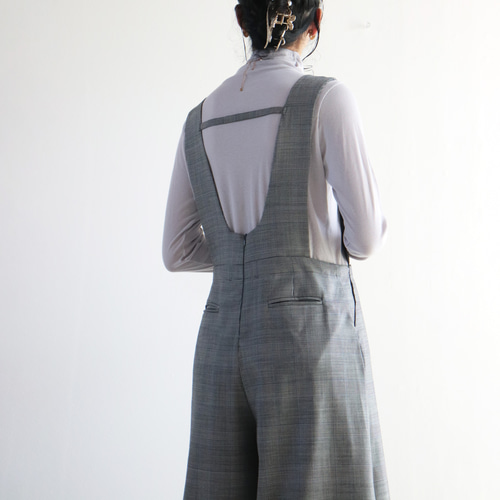 秋新作【グレー】ウール混上品レイヤード大人カジュアルグレンチェック