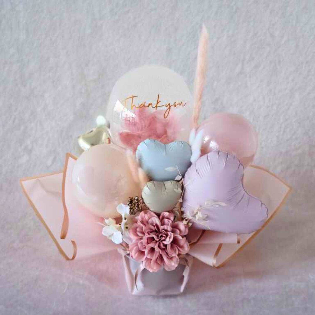 大人上品なくすみピンクギフト　(卓上バルーンギフト）│誕生日　開店祝　周年祝い　発表会　結婚式　新築祝い 4,565円