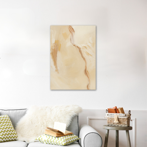 賃貸OK! 壁に穴を開けない 軽量の北欧油絵風ファブリックパネル くすみ