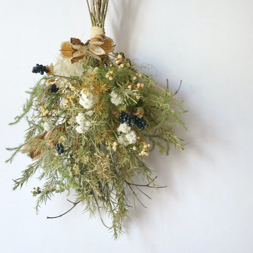 スワッグ　流木　オーダー ドライフラワースワッグ横型 M【Dried Flowers swag M