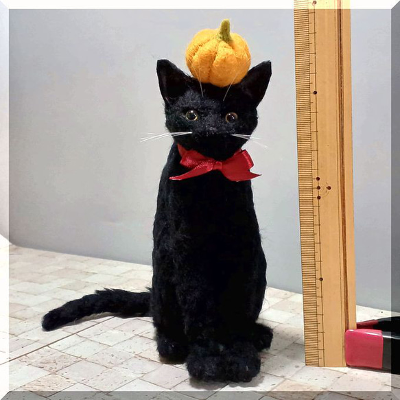 羊毛フェルト 猫 黒猫 ねこ ネコ 猫フィギュア 羊毛フェルト