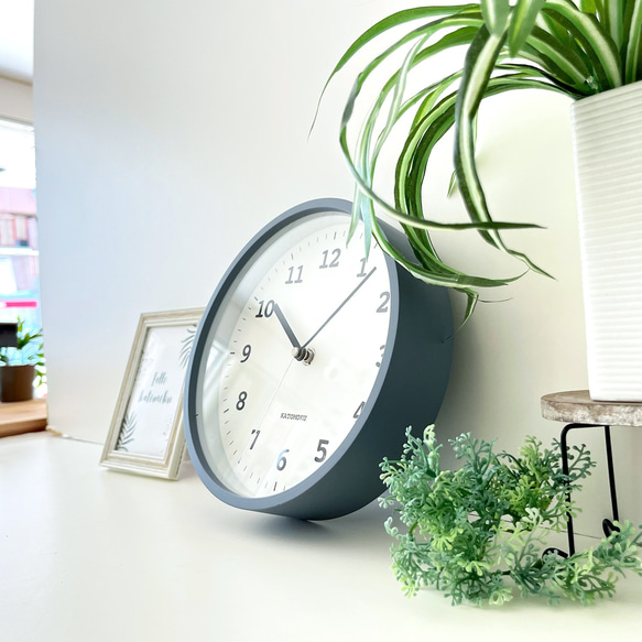 KATOMOKU plywood clock 13 グレー km-84GR 掛け時計 木製 静か 小さい 7枚目の画像
