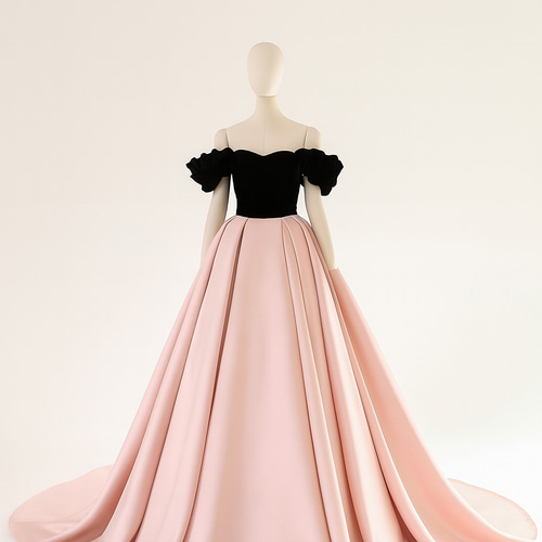 Miss Rosier サテン Aライン パーティードレス ピンク パーティー