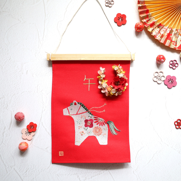 つまみ細工　干支のリース　ちりめん細工リース つまみ細工 干支のリース ちりめん細工リース ひまわり つまみ 細工