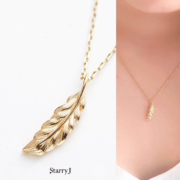 フェザーネックレス - 飛躍の守り ネックレス 鏡面仕上げ 送料無料 シルバー925 K18GP