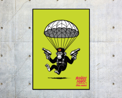 MONKEY MARK パラシュート猿 グラフィックアート A1サイズ MONKEY MARK パラシュート猿 グラフィックアート A1サイズ