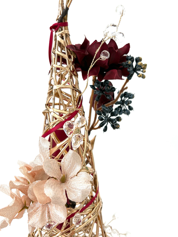 ノエルジュエルツリー ～ 大人のクリスマスツリー（アーティシャルフラワー 造花）～ 光触媒加工 11枚目の画像