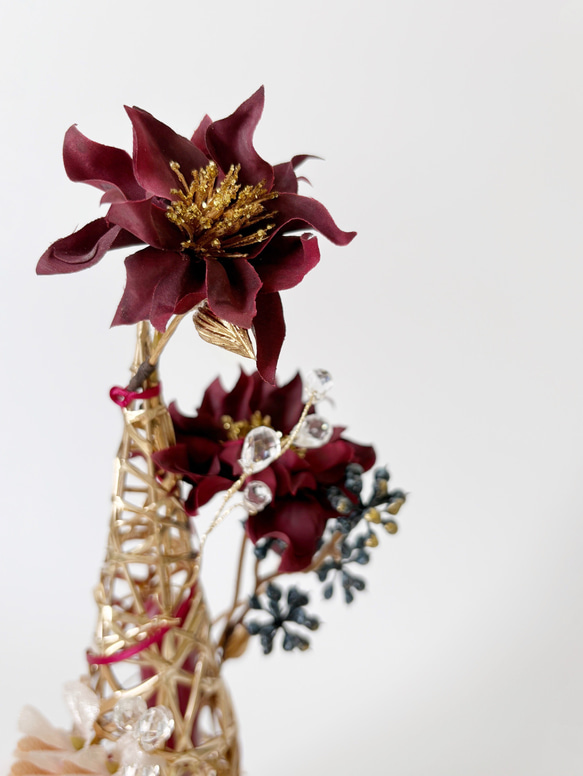 ノエルジュエルツリー ～ 大人のクリスマスツリー（アーティシャルフラワー 造花）～ 光触媒加工 10枚目の画像