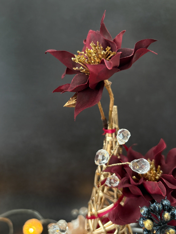 ノエルジュエルツリー ～ 大人のクリスマスツリー（アーティシャルフラワー 造花）～ 光触媒加工 5枚目の画像