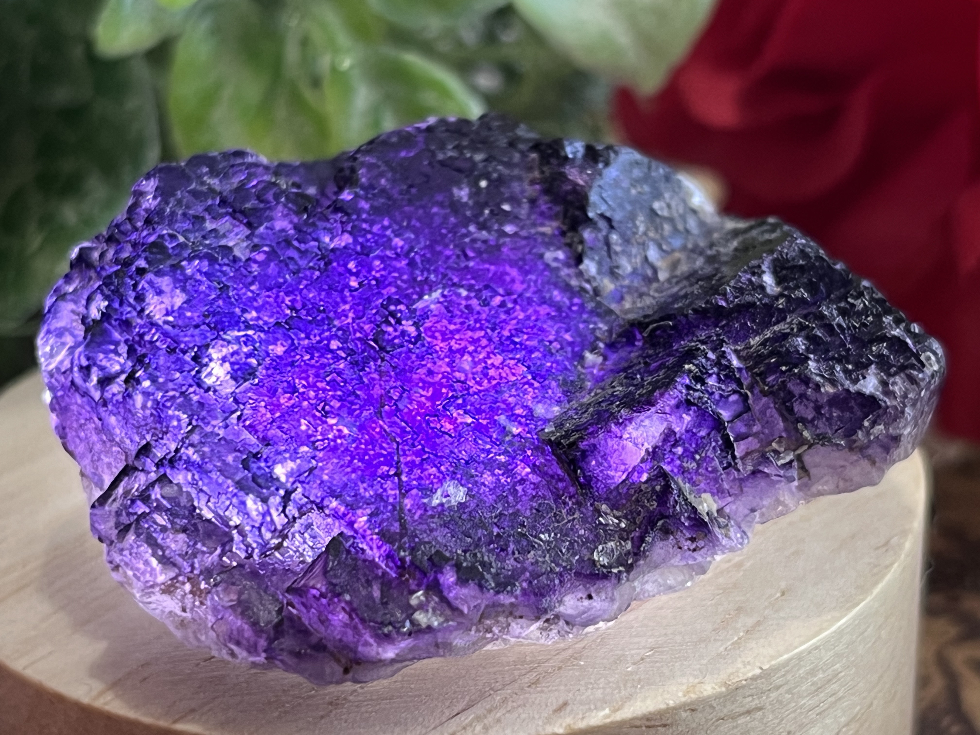 パープルフローライト　新疆産　蛍石　ラフストーン　原石