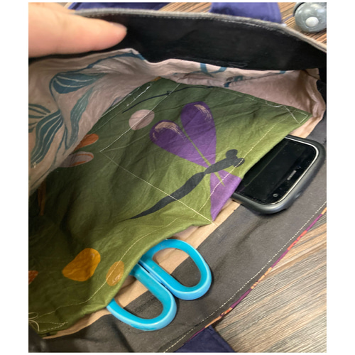 酒屋のエプロン(古布）の柿渋染めトートバッグ 古布リメイク トート