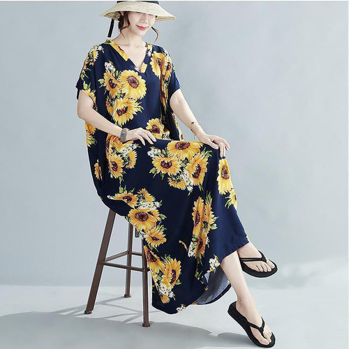 大きいサイズ レディース 春 夏 花柄 ロング ワンピース 新品