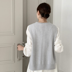 カシミヤ混ニットベスト レディーストップス 秋冬 新作 ホール