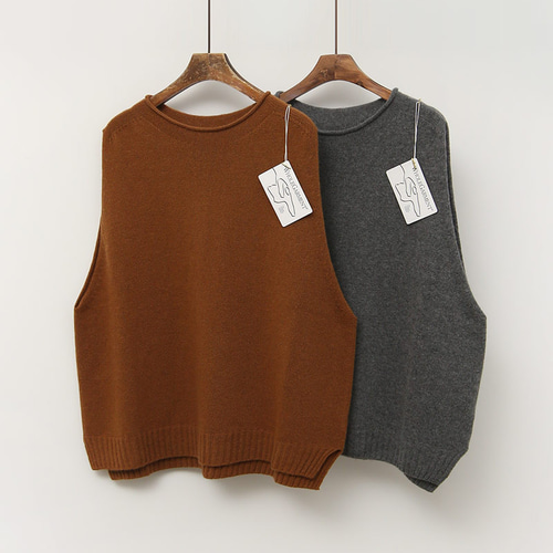 カシミヤ昆ニットベスト レディーストップス 秋冬 新作 ホール