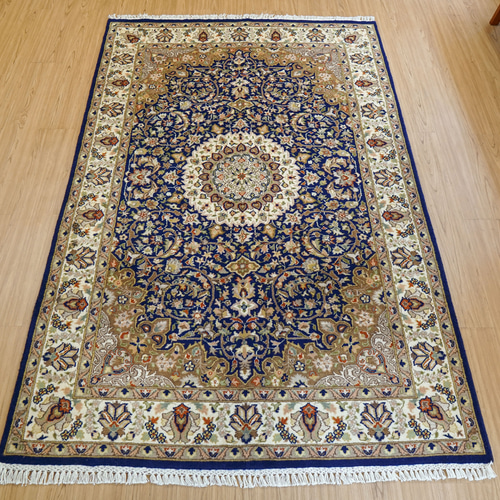 214×135cm パキスタン手織り絨毯 ダブルノット オリエンタルラグ