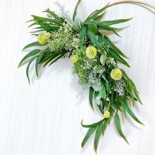 アーティシャルフラワー♡緑の風 スワッグ アーティフィシャルフラワー アートフラワー 壁飾り