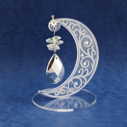 省スペースに飾れる☆置き型三日月の雫サンキャッチャー［受注制作