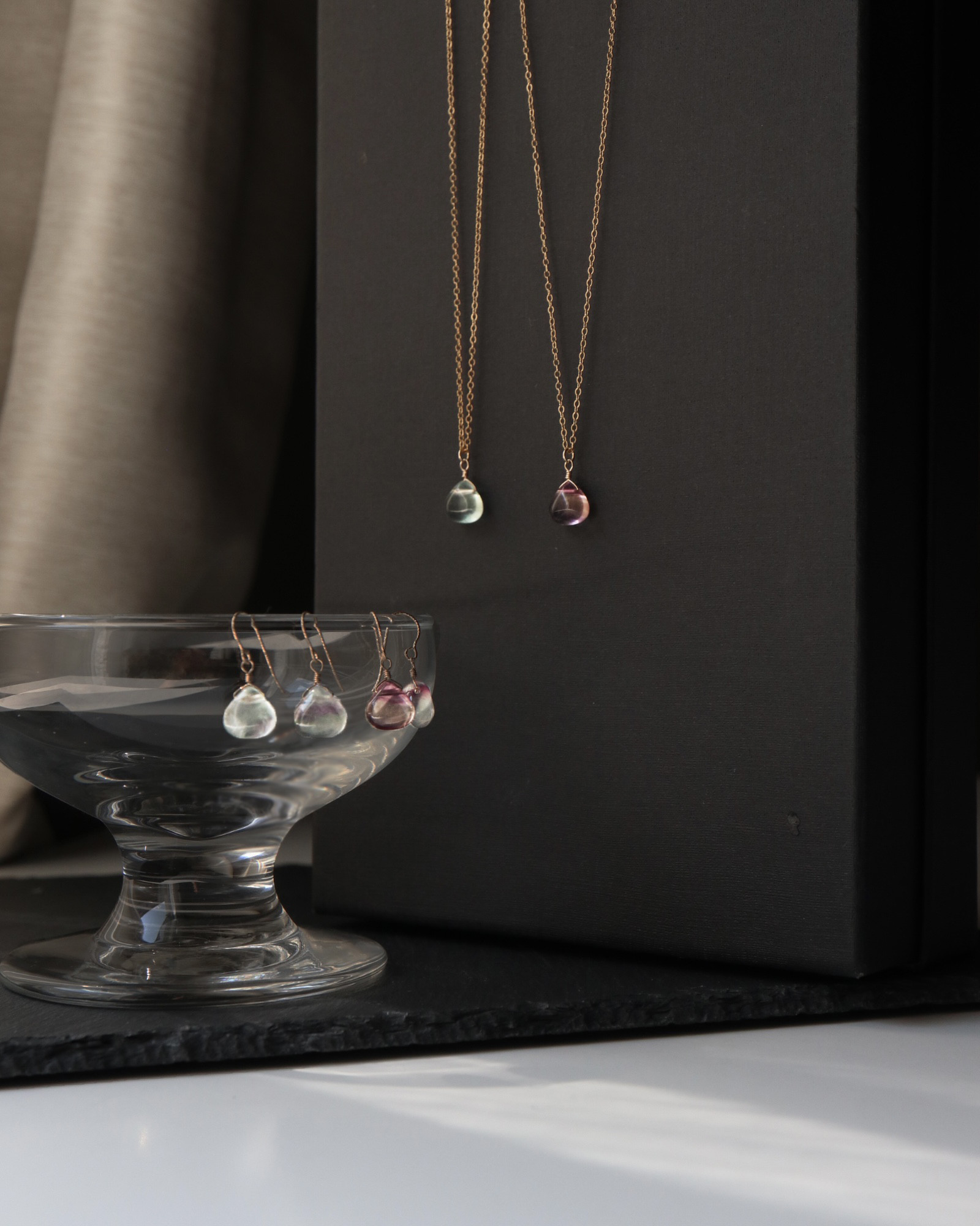 お得なセット フローライト 彩霞（Saika）14kgfピアス、ネックレス