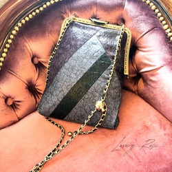 1点限定価格！！煌彩箔♡佐賀錦プラチナ帯ゴールド口金♡格の高い濃密