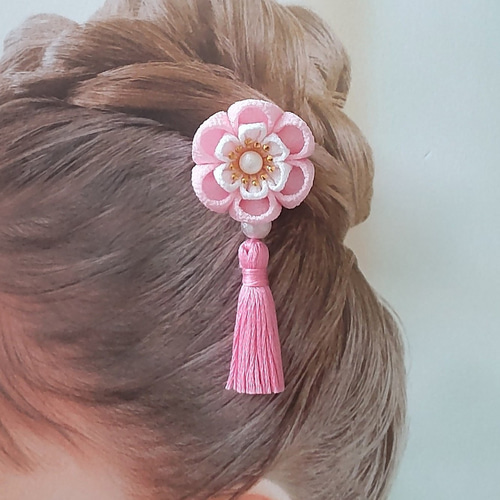 つまみ細工 髪飾り タッセル①＊ひな祭り.七五三.初節句.和装/着物