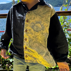 【サイズ90】男の子のための花柄シャツ(黒) 8枚目の画像