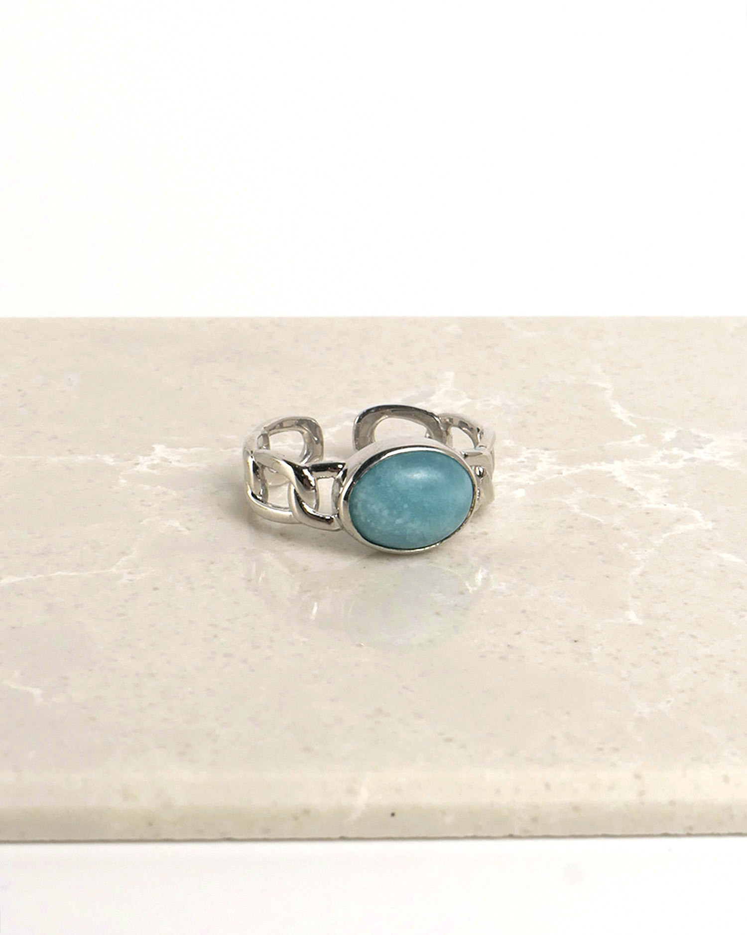 RINGS | 天然石 キヘイチェーン フリーリング [アマゾナイト] R0045