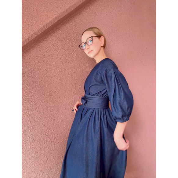 RATA❤️選擇您的尺寸和長度❣️雙向腰帶❣️牛仔長裙❤️寬鬆版型❤️成人少女 第4張的照片