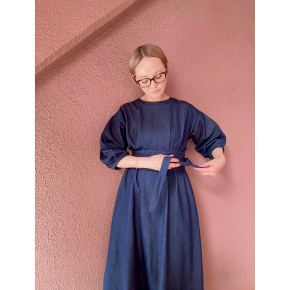 RATA❤️選擇您的尺寸和長度❣️雙向腰帶❣️牛仔長裙❤️寬鬆版型❤️成人少女 第6張的照片