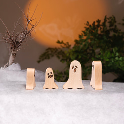 ハロウィン　オブジェ　飾り　こうもり　かぼちゃ　おばけ　木製　無垢材 9枚目の画像