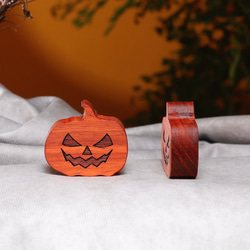ハロウィン　オブジェ　飾り　こうもり　かぼちゃ　おばけ　木製　無垢材 7枚目の画像