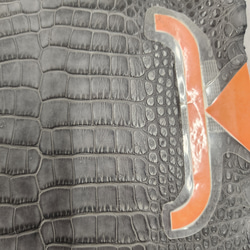 ワニ革　クレイフィニッシュ　墨黒　No.C008683 11枚目の画像