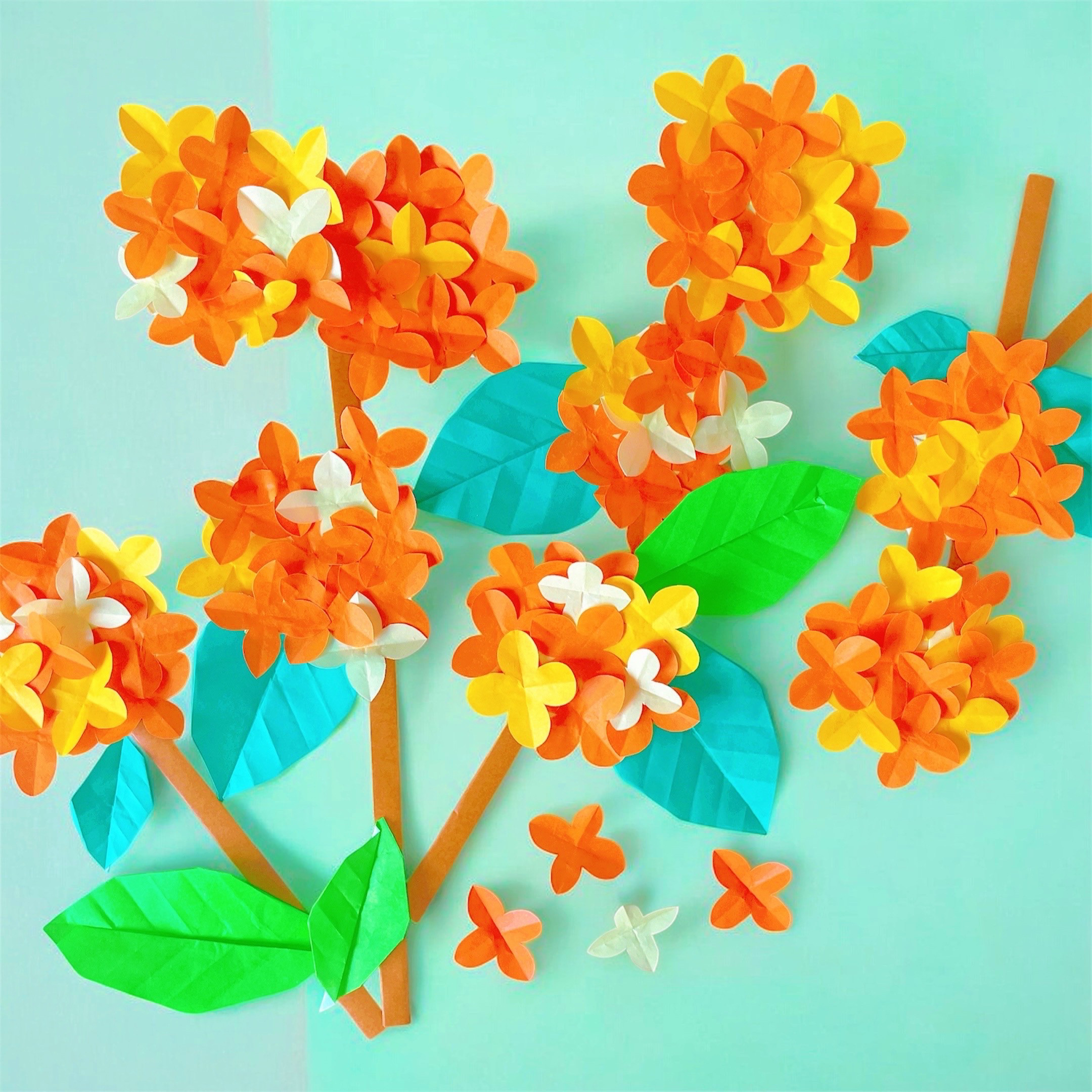 きんもくせいページ 金木犀 壁面 型紙 ぴくにっく 通販 19811864｜Creema(クリーマ)