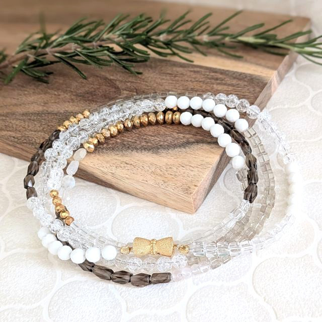天然石115㎝ロングネックレス 水晶 / SV Crystal Gemstone Long Necklace