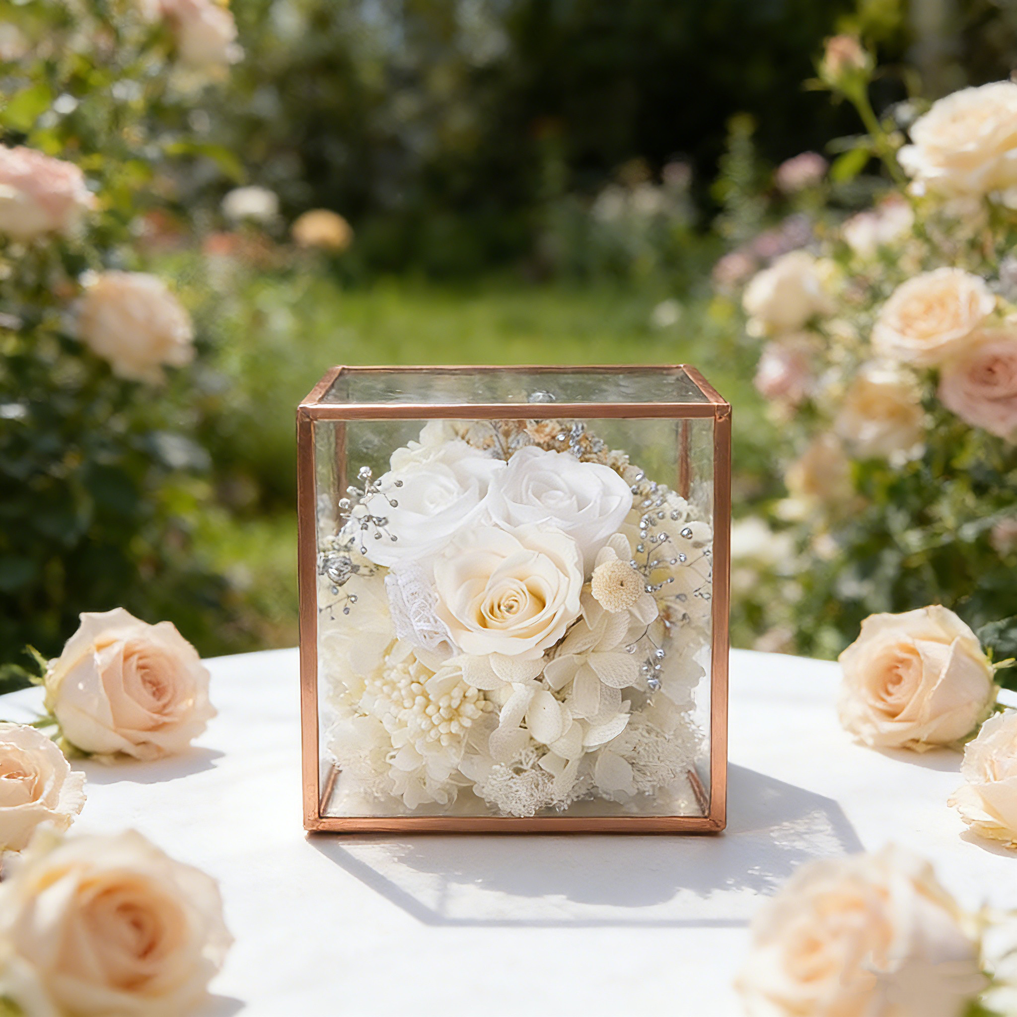 バラ 薔薇 ローズ、小さな願い ブーケ、フラワーアレンジメント、プリザーブドフラワー、ドライフラワー アレンジメント 5,950円