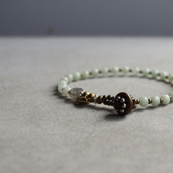 wealthiness / ジェダイト 翡翠　×　真鍮　ブレスレット 6枚目の画像