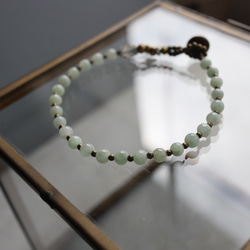 wealthiness / ジェダイト 翡翠　×　真鍮　ブレスレット 8枚目の画像