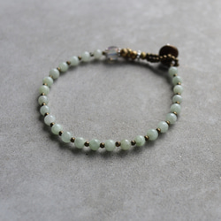 wealthiness / ジェダイト 翡翠　×　真鍮　ブレスレット 3枚目の画像