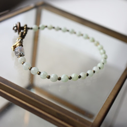 wealthiness / ジェダイト 翡翠　×　真鍮　ブレスレット 9枚目の画像