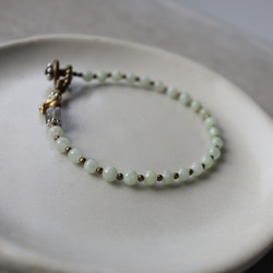 wealthiness / ジェダイト 翡翠　×　真鍮　ブレスレット 11枚目の画像