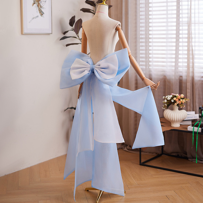 背中の飾り 肩飾り 青 リボン 綺麗 DIY アクセサリー ウェディングドレス DTY081