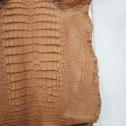 ワニ革 クレイフィニッシュ ウォルナット No.C008410 14枚目の画像