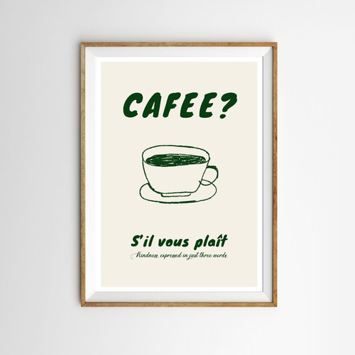 CAFEE｜コーヒーカップ アートポスター｜シンプルデザイン｜北欧風