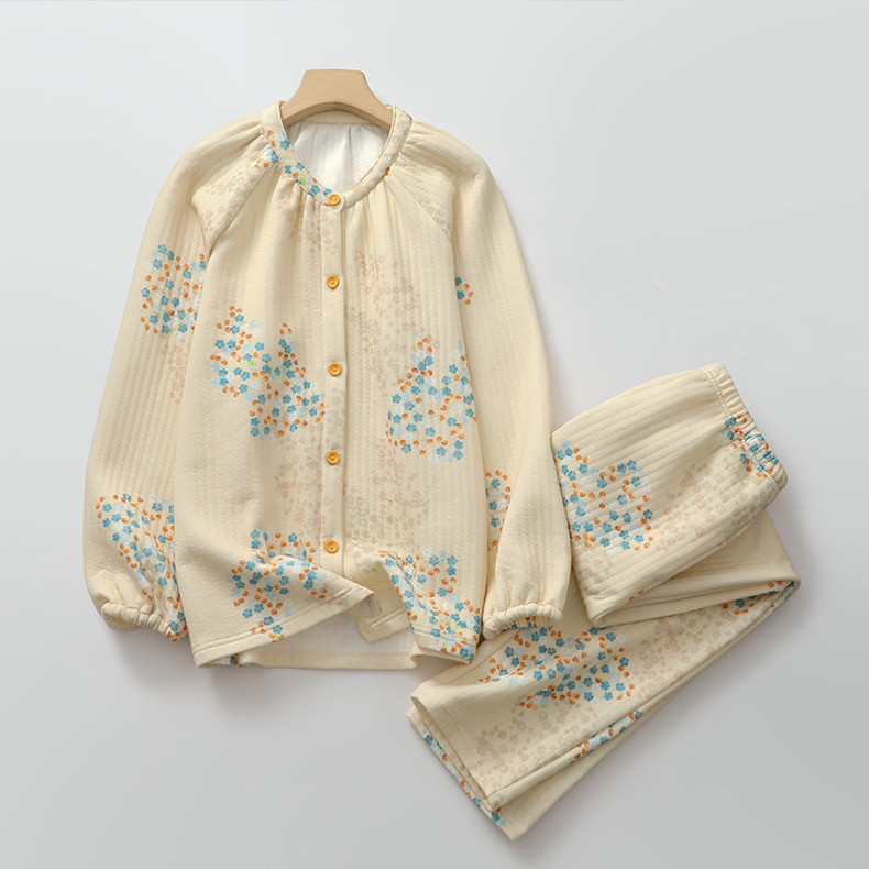 秋冬 長袖 パジャマ 前開き 部屋着 敏感肌 プレゼント 贈り物