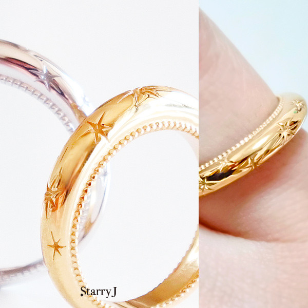 スノースター リング 指輪 鏡面仕上げ 送料無料 シルバー925 K18GP