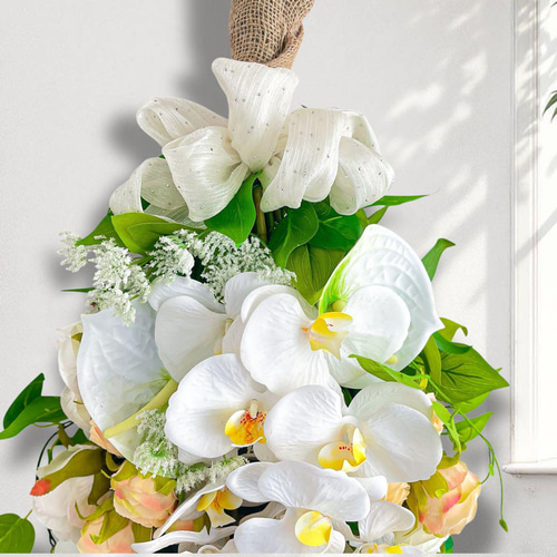 光触媒フラワー 胡蝶蘭とローズの豪華スワッグ｜開店祝い・開業祝い・お供え・ 光触媒フラワー 胡蝶蘭とローズの豪華スワッグ｜開店祝い・開業祝い