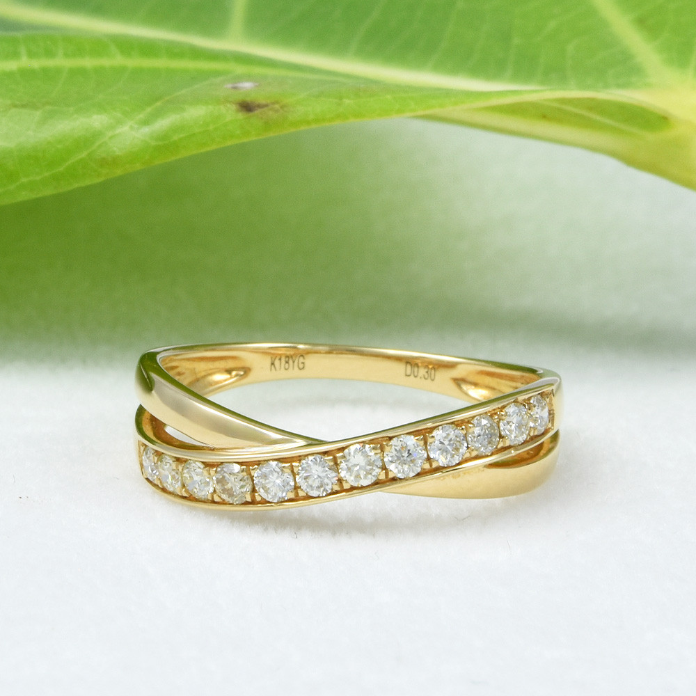 K18 ホワイト ダイヤモンド リング CK079CIBSN