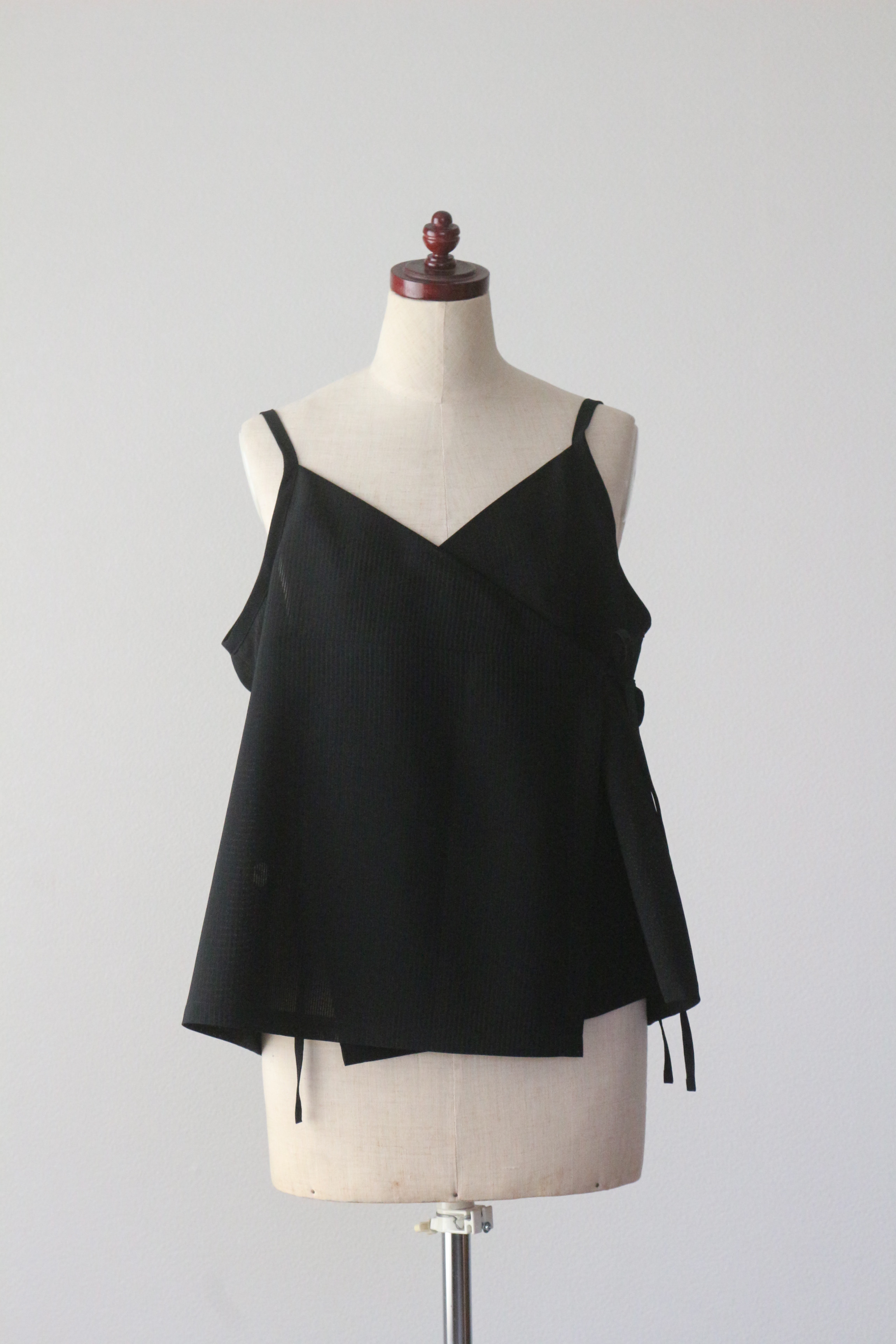 再販　茗荷紋絽カシュクールキャミソール