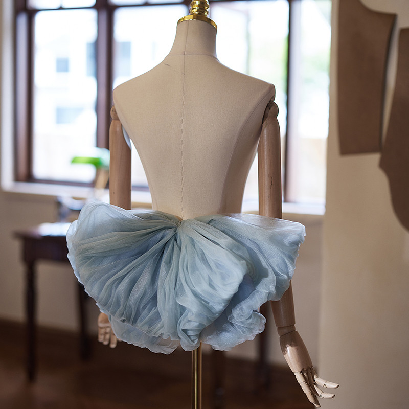 ドレスアクセサリー ​背中の飾り 肩飾り リボン 青 高級感 DIY アクセサリー ウェディングドレス DTY035
